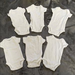 6 White Short sleeve onesie